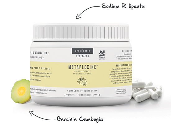 Boite de Metaplexine à base de garcinia cambogia et de sodium r-lipoate