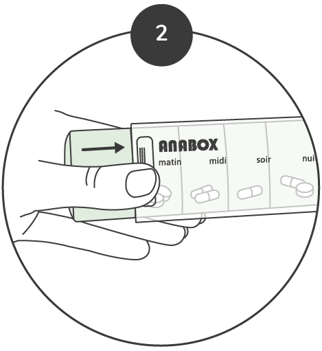 Utilisation du pilulier journalier Anabox - étape 2
