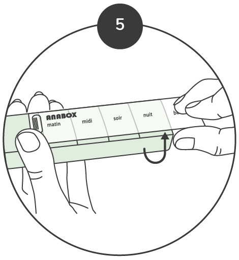 Utilisation du pilulier journalier Anabox - étape 5