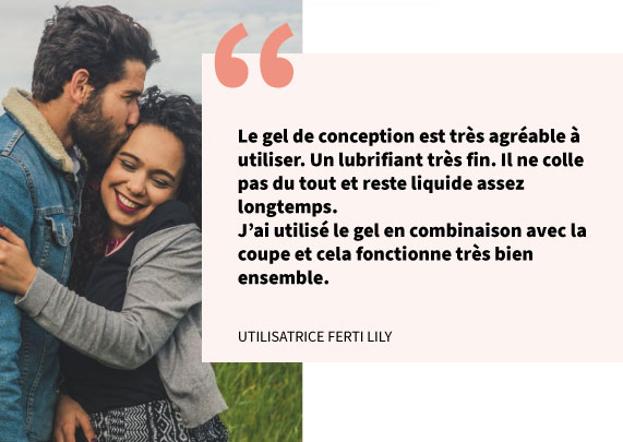 tomber enceinte avec la coupe de conception et le gel lubrifiant fertilily